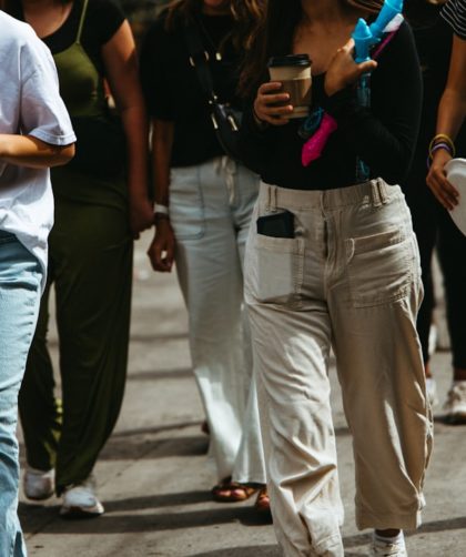 Photo brown womens trousers